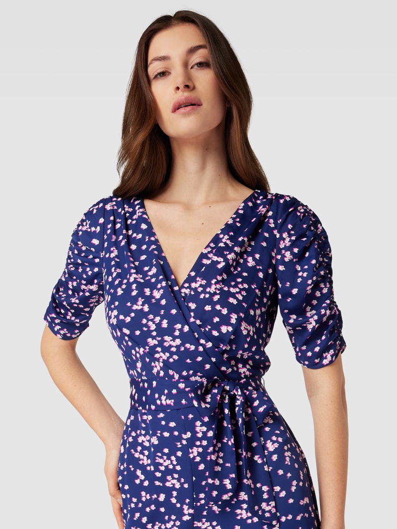 Jumpsuit mit V-Ausschnitt in dunkelblau