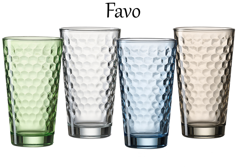 Longdrinkglas 400ml Favo hellgrau