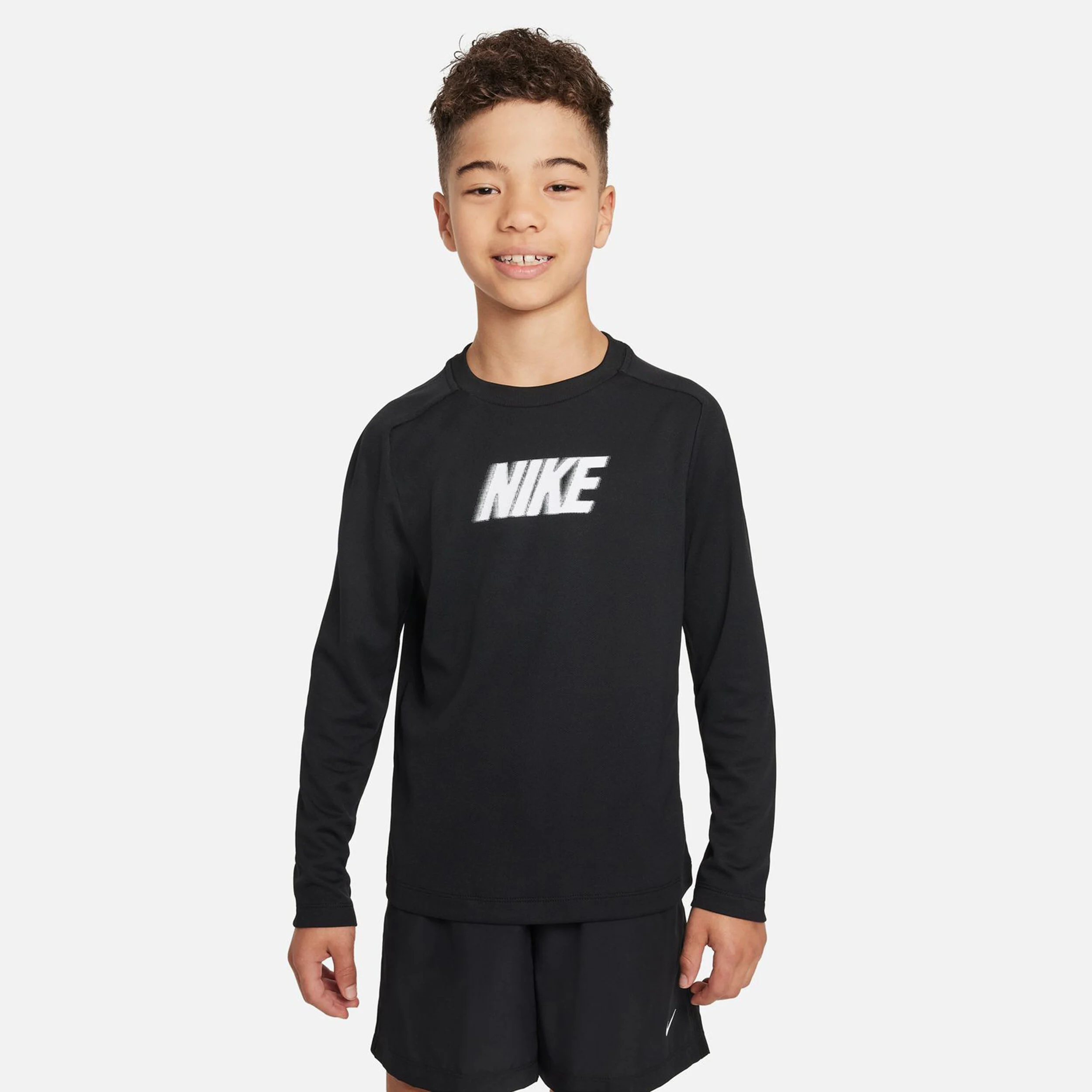 Dri-Fit Multi+ Longsleeve Jungen - Schwarz, Weiß