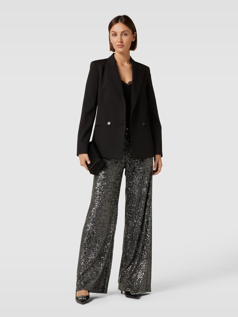 Hose mit Paillettenbesatz Modell 'IRIS' in silber