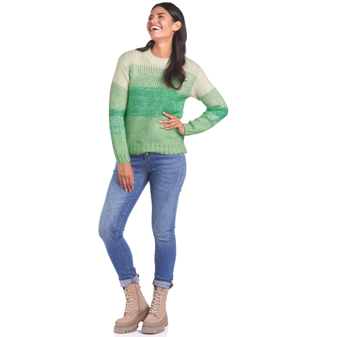 Damen Strickpullover mit Farbverlauf