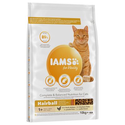IAMS for Vitality Hairball Ausgewachsene Katzen Huhn