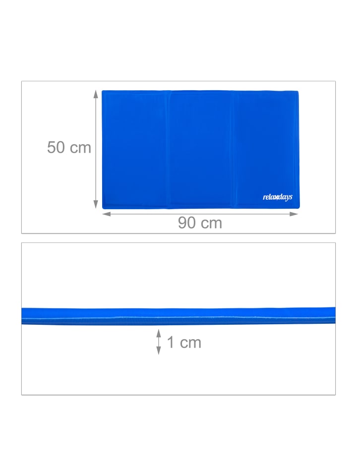 relaxdays Kühlmatte Hund in Blau - (B)50 x (T)90 cm günstig kaufen onesize