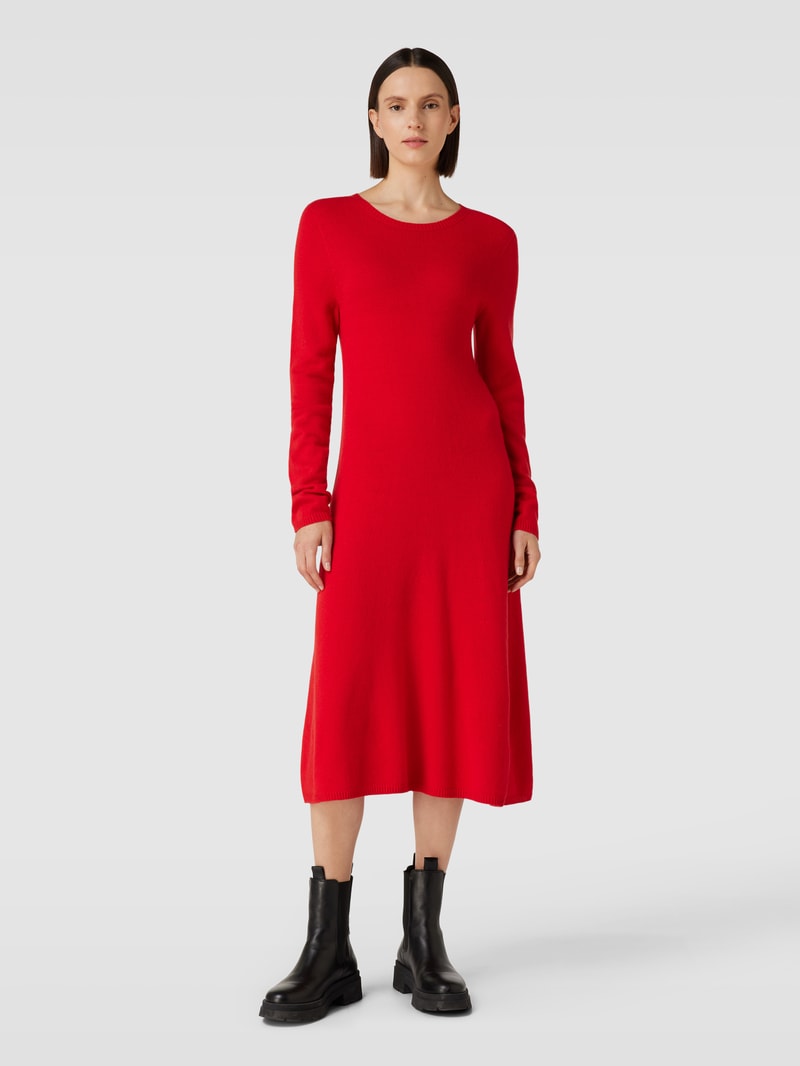 Strickkleid mit Rundhalsausschnitt in rot