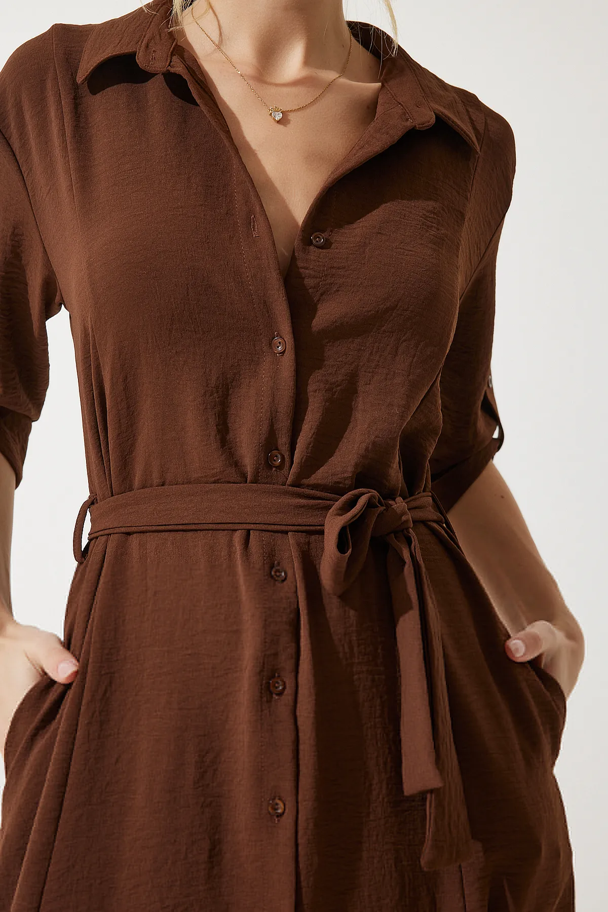 Happiness İstanbul  Kleid - Braun - A-Linie
