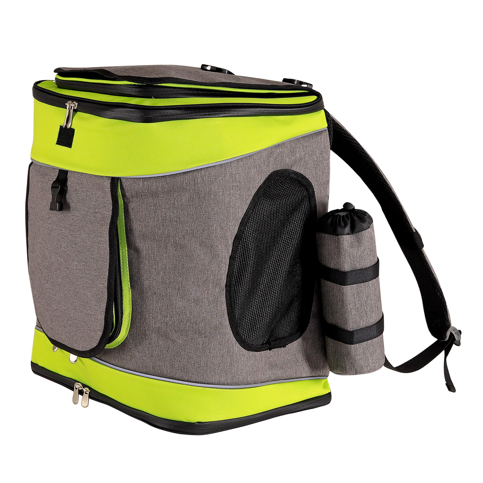 Lionto Tragetaschen Lionto Haustier-Rucksack grau/ grün