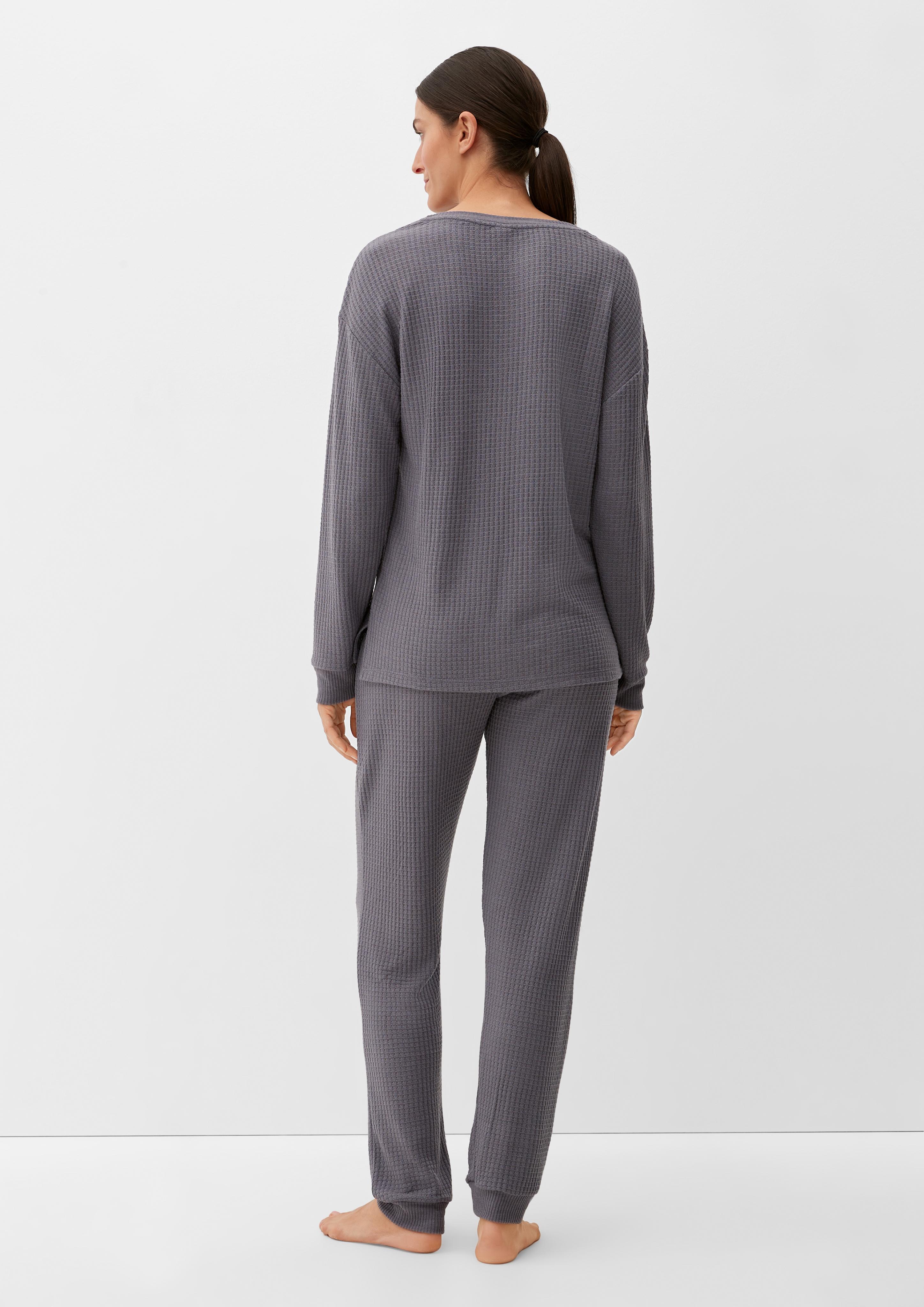 Pyjamaoberteil aus Waffelpiqué  6007792-9000