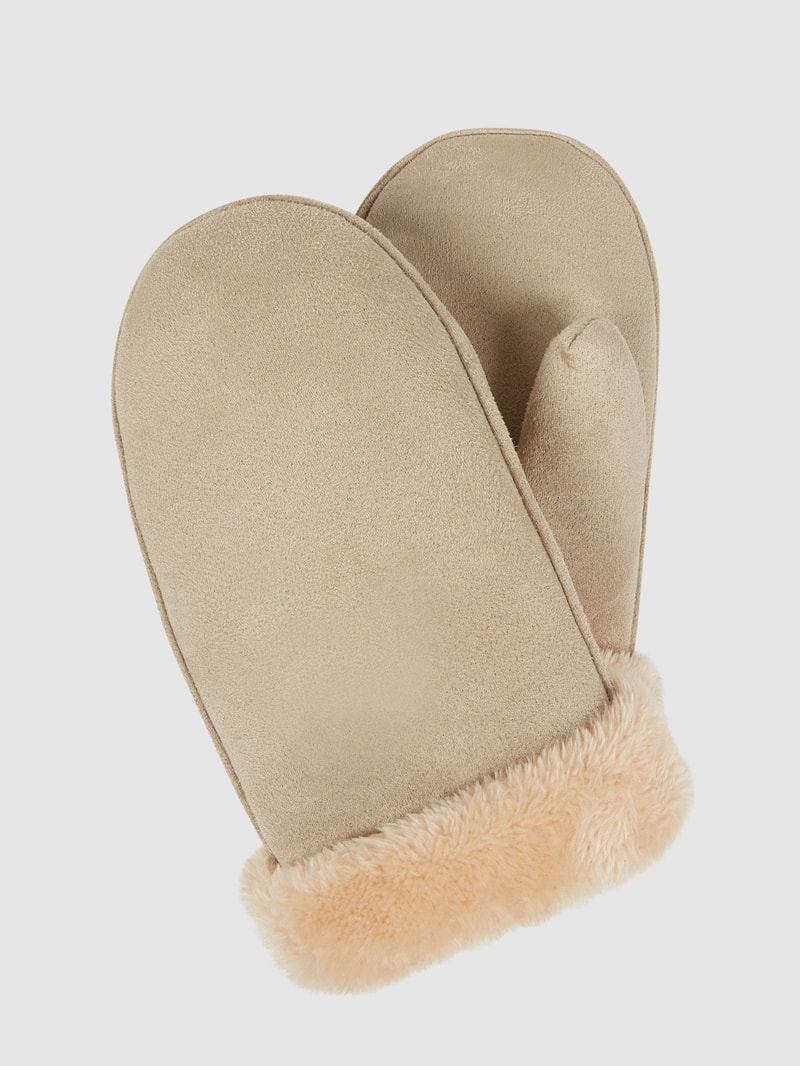 Fäußtlinge in Shearling-Optik in beige