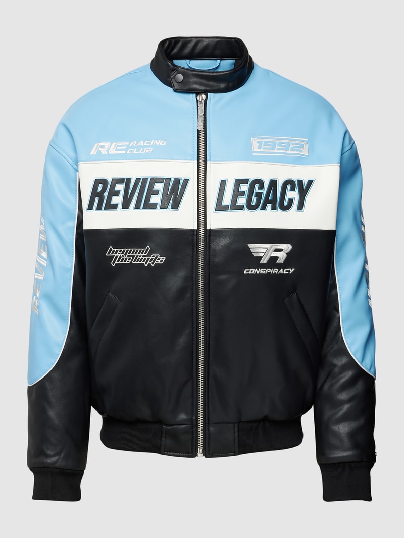 Bomberjacke mit Colour-Blocking-Design in hellblau