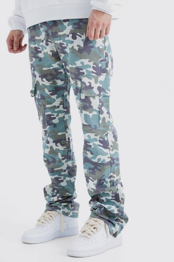 Tall Slim-Fit Camouflage Schlaghose