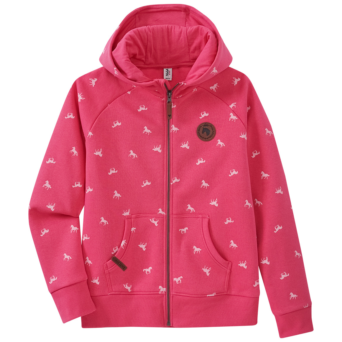 Mädchen Sweatjacke mit Pferde-Allover
