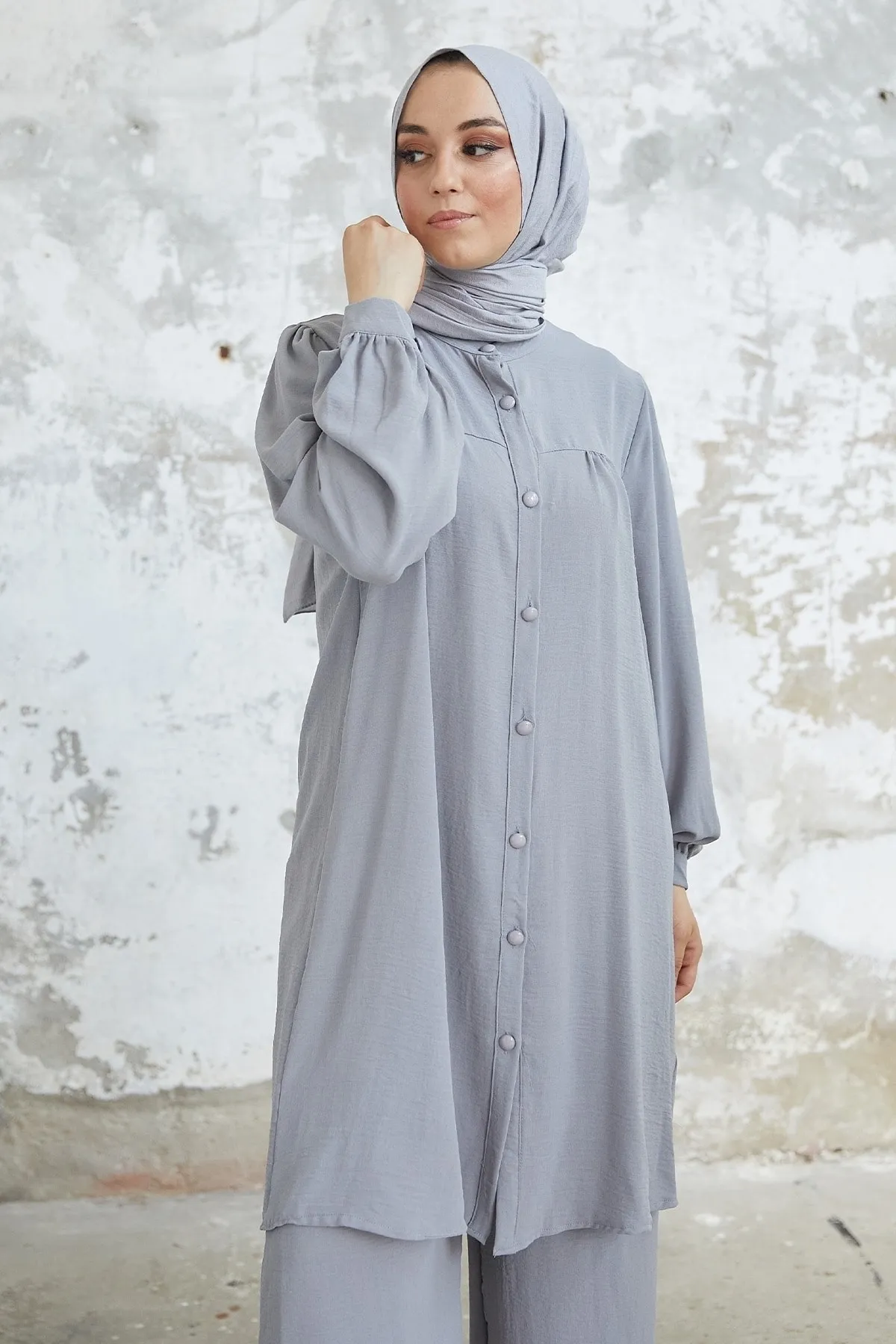 InStyle  Arfa Ayrobin Casual Set mit Knöpfen - Grau