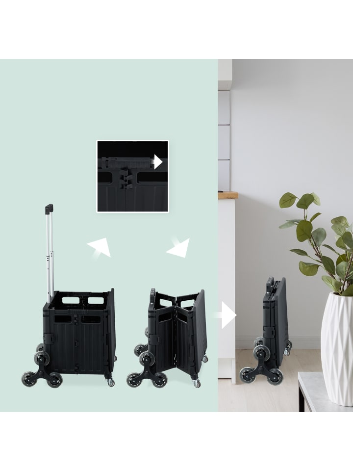 relaxdays Einkaufstrolley in Schwarz günstig kaufen onesize