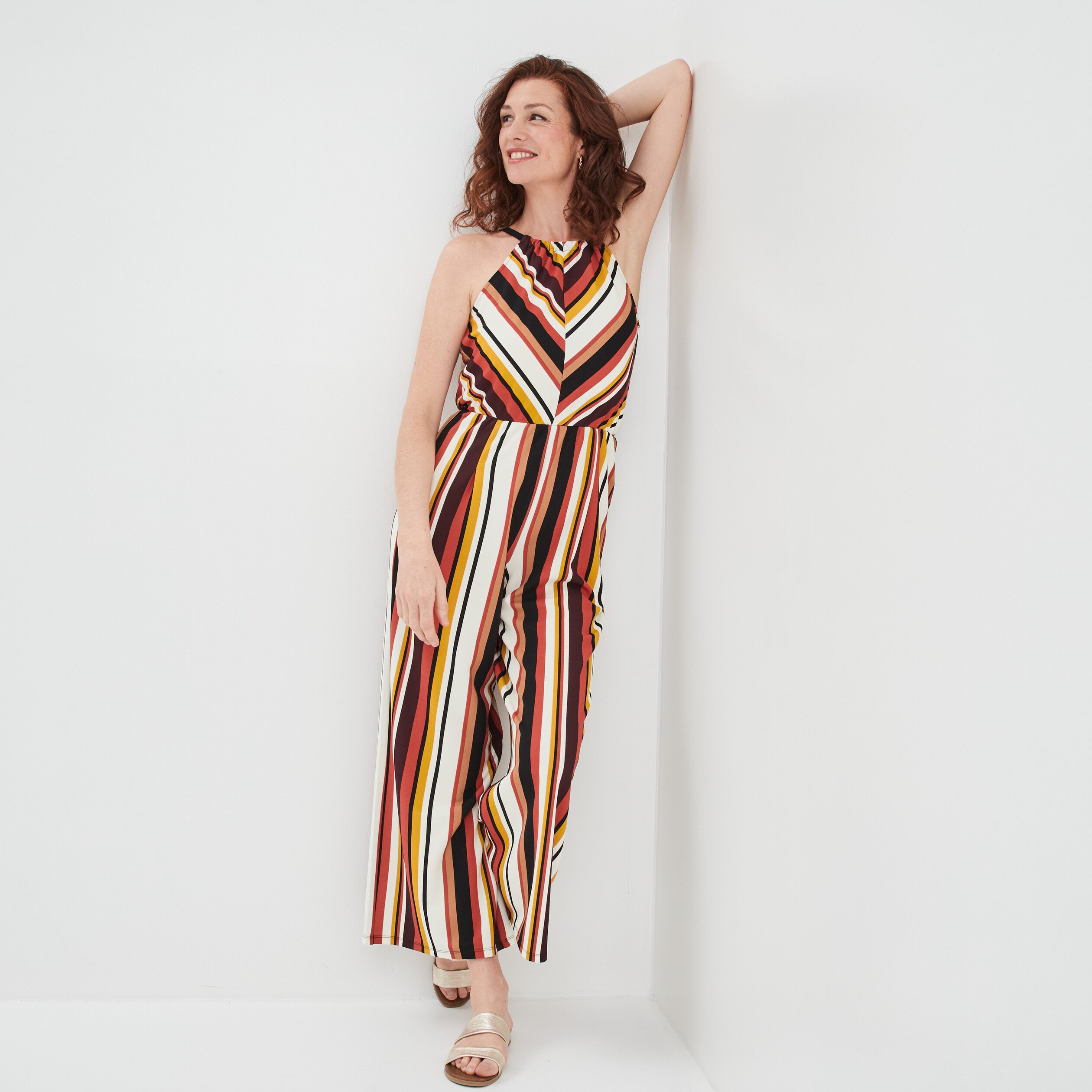 Combinaison pantalon jambes larges multicolore femme | La Halle