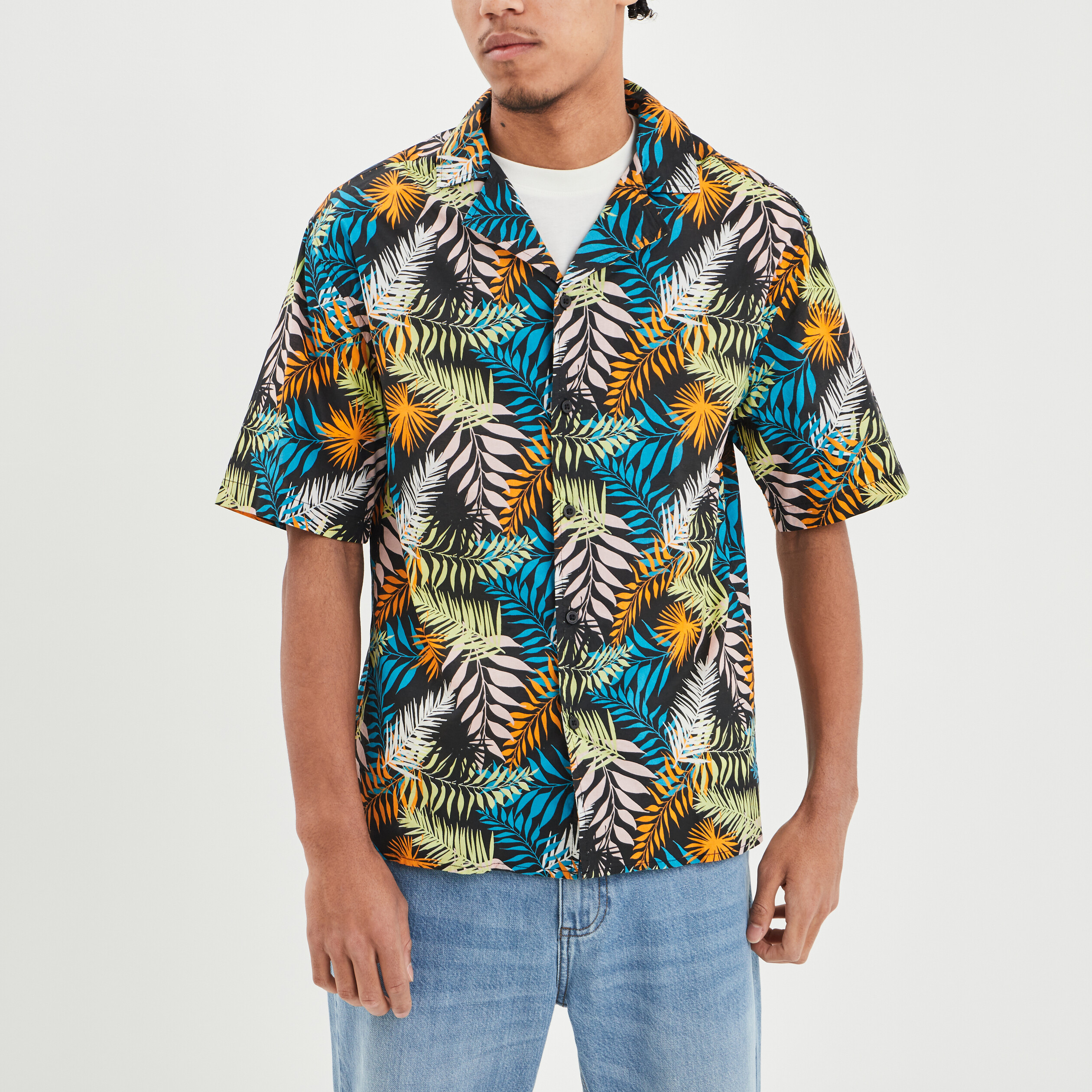 Chemise fluide manches courtes Liberto noir homme | La Halle