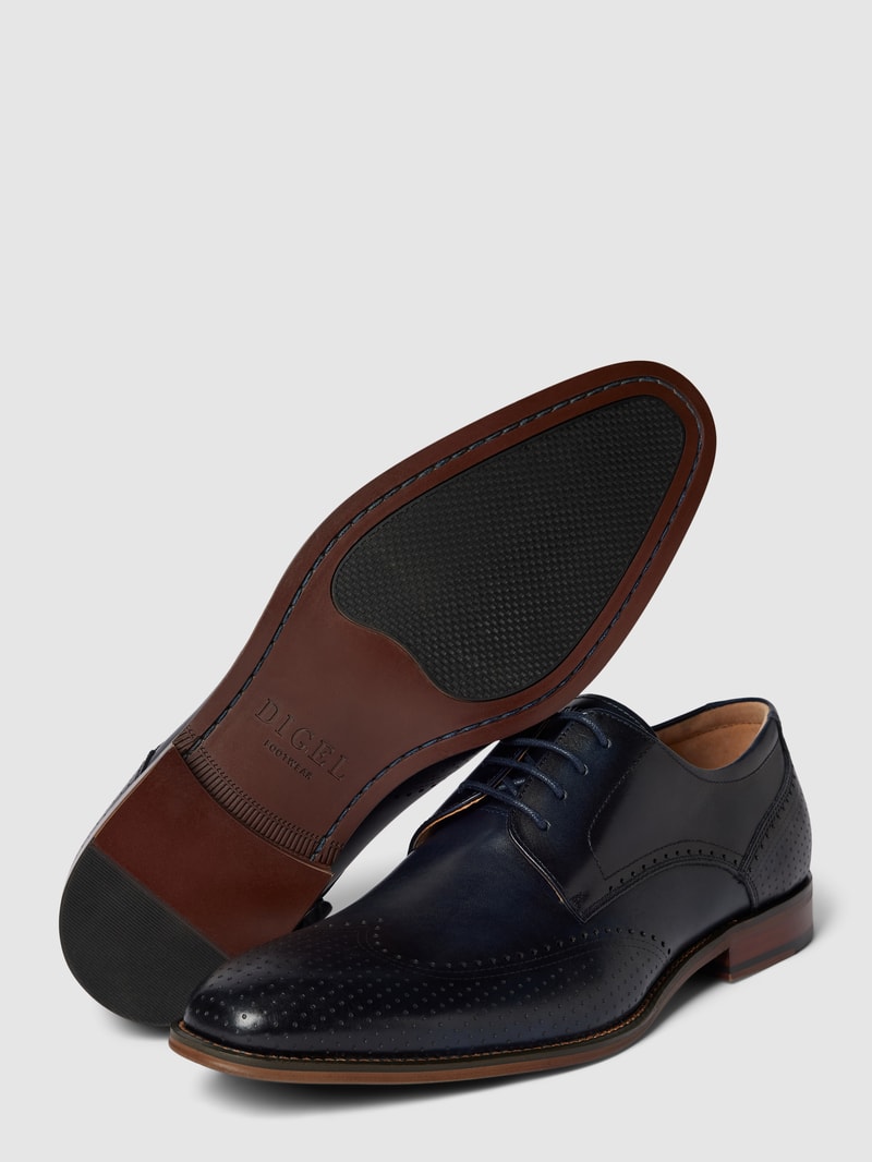 Derby-Schuhe aus Leder Modell 'SELLENG' in marineblau