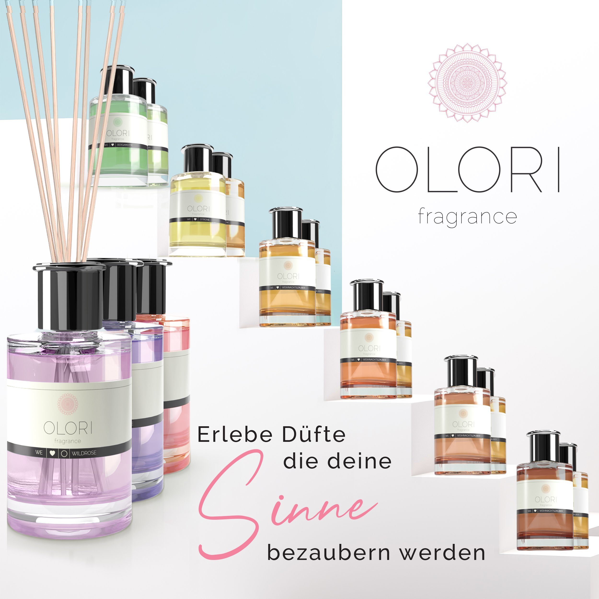 OLORI Raumduft Diffuser I Zimt/Orange I mit ätherischen Ölen I 200 ml (1-St)