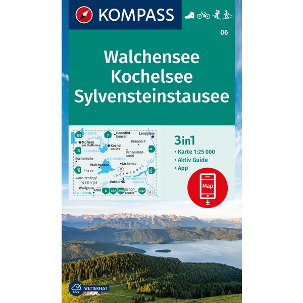 KOMPASS WANDERKARTE 06 WALCHENSEE, KOCHELSEE
