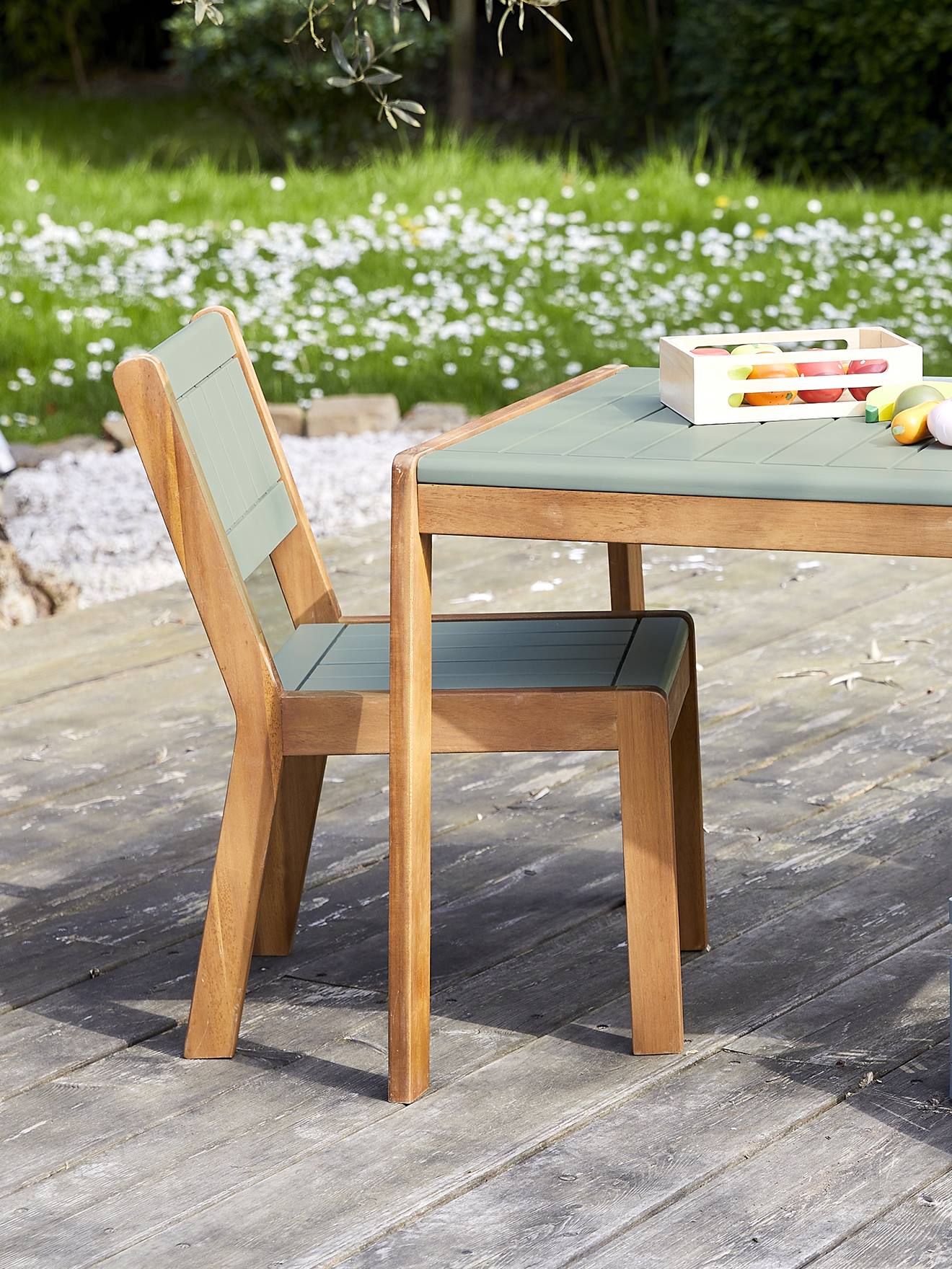 Vertbaudet 2er-Set Kinder Outdoor-Stühle SUMMER - khaki
