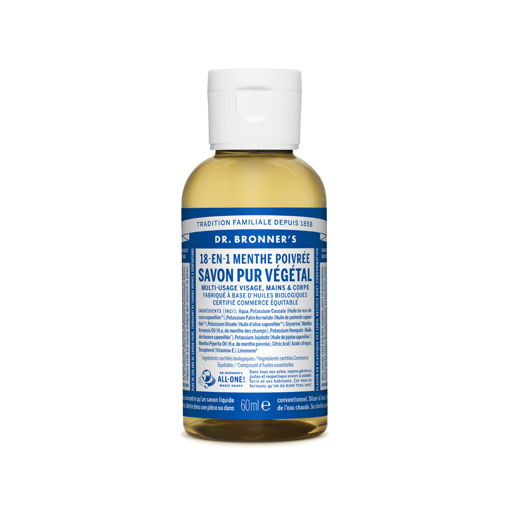 Dr Bronner's Dr Bronner's - Savon liquide Menthe - 60ml Savon liquide
