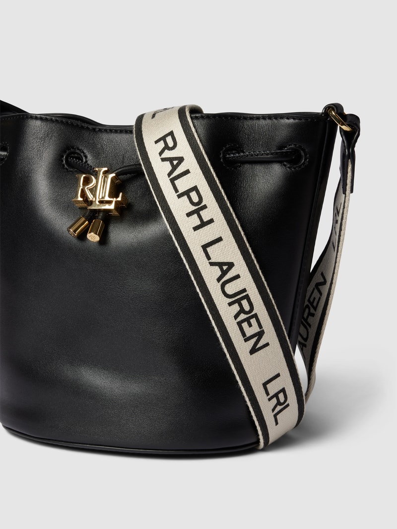 Bucket Bag mit Label-Detail Modell 'ANDIE' in schwarz