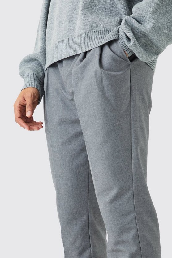 Hose mit geradem Bein und Bundfalte