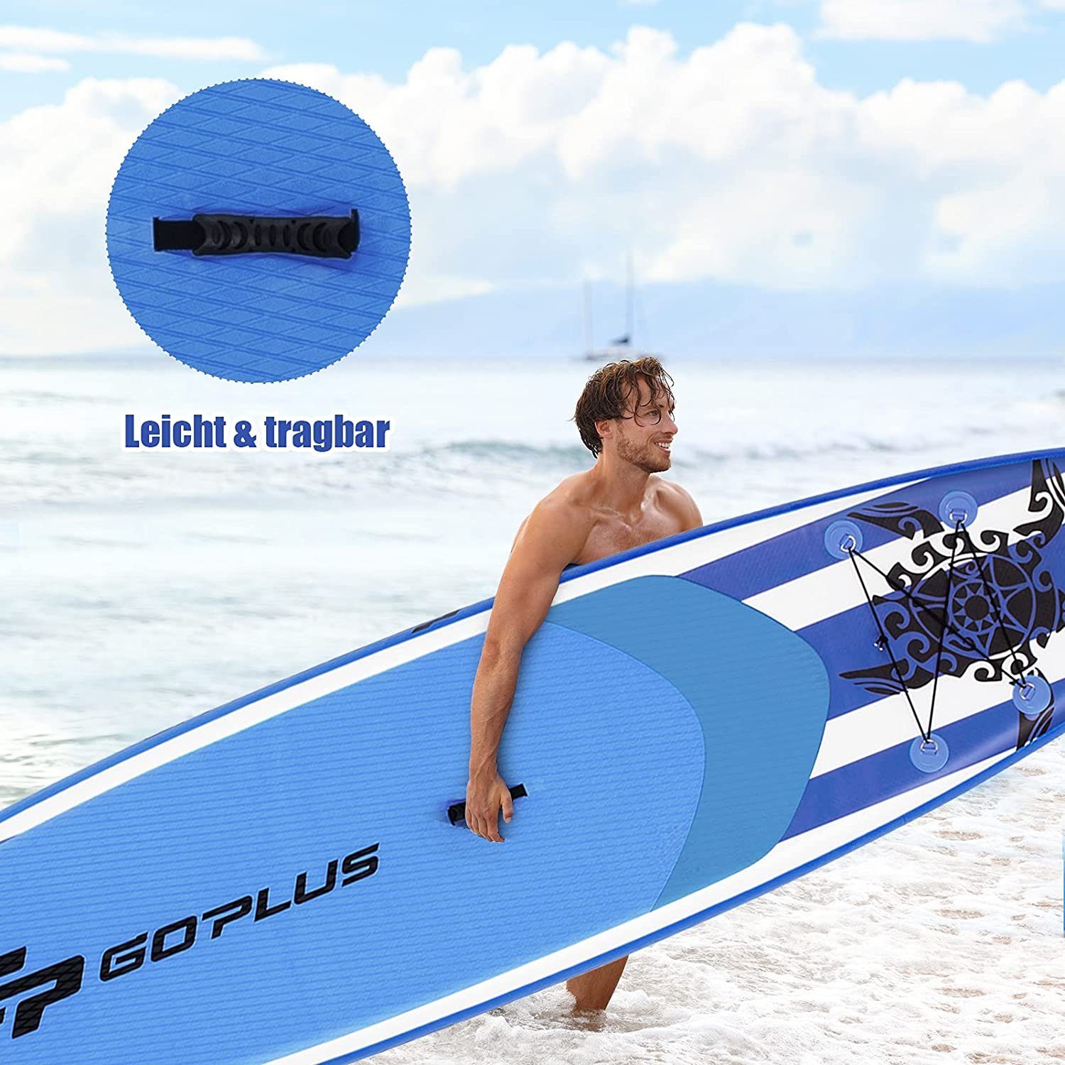 KOMFOTTEU SUP-Board Aufblasbare Paddle Board, Belastbar bis 150 kg