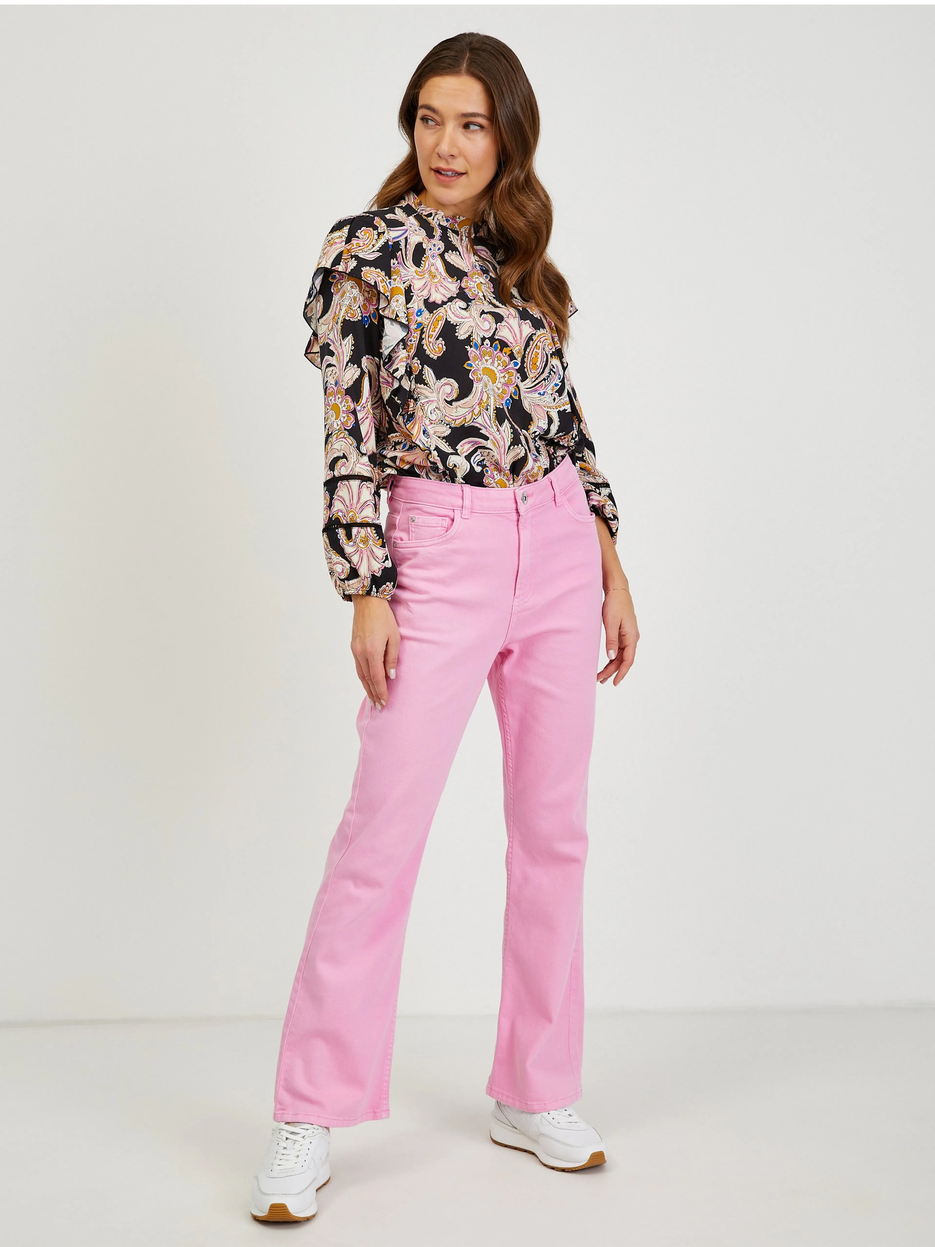Rosa Damen Bootcut-Jeans ORSAY