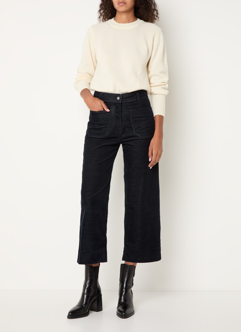 Pantaloni cropped in velluto Hudvelvet di Sessùn, a vita alta e vestibilità ampia