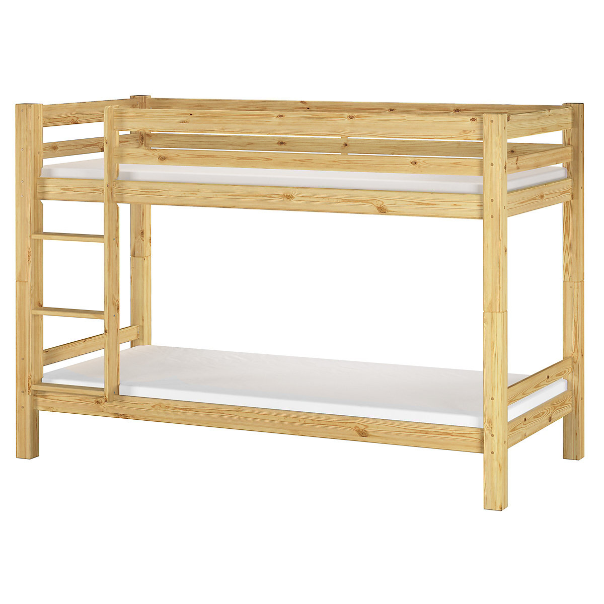 Etagenbett 90x200 Kiefer massiv mit  Rollrost und Matratzen