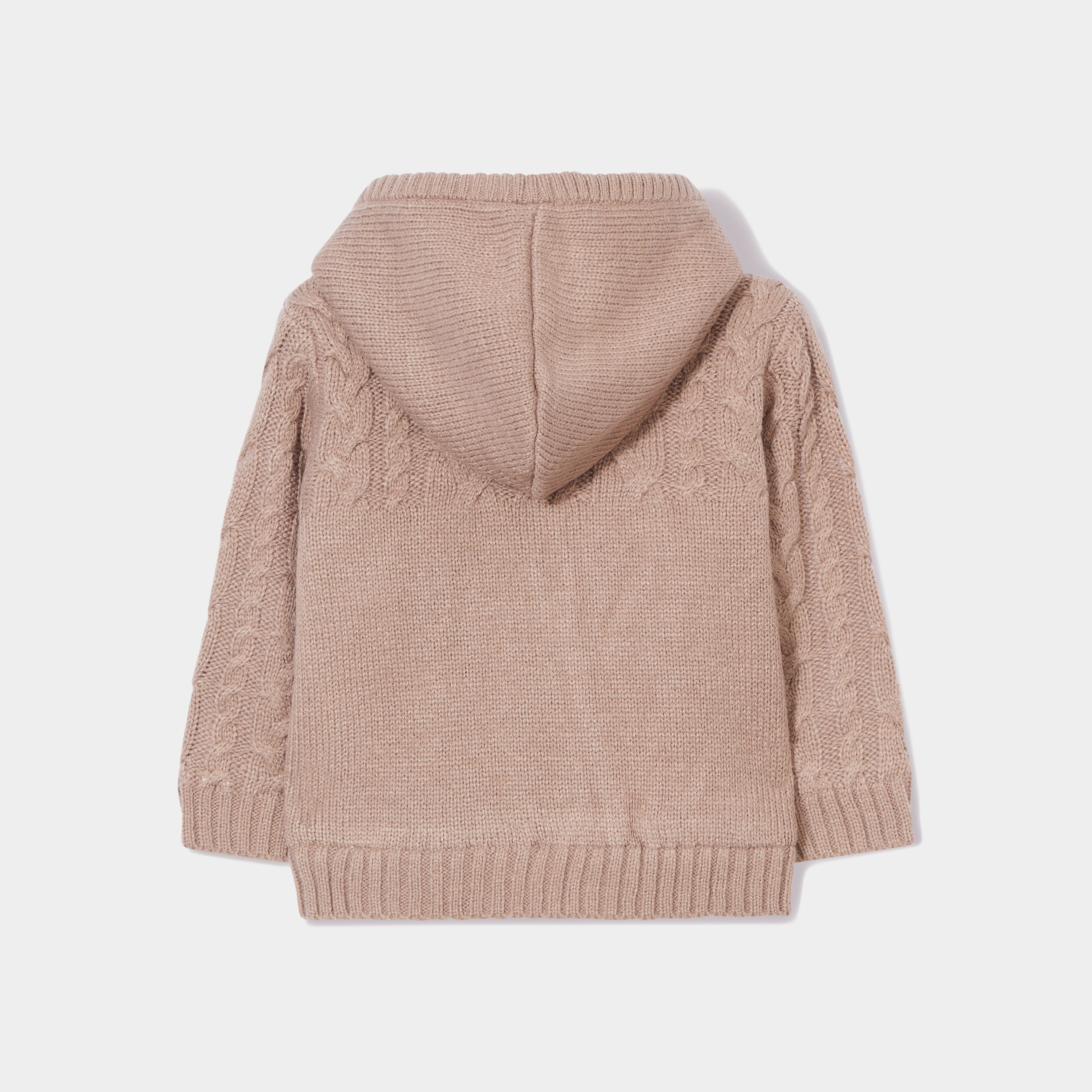 Gilet doublé à capuche et torsades taupe bébé garçon | La Halle