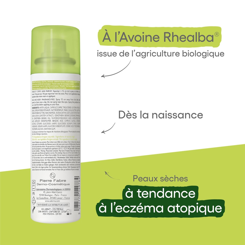 A-Derma Exomega Control - Spray émollient anti-g rattage 50ml Spray émollient