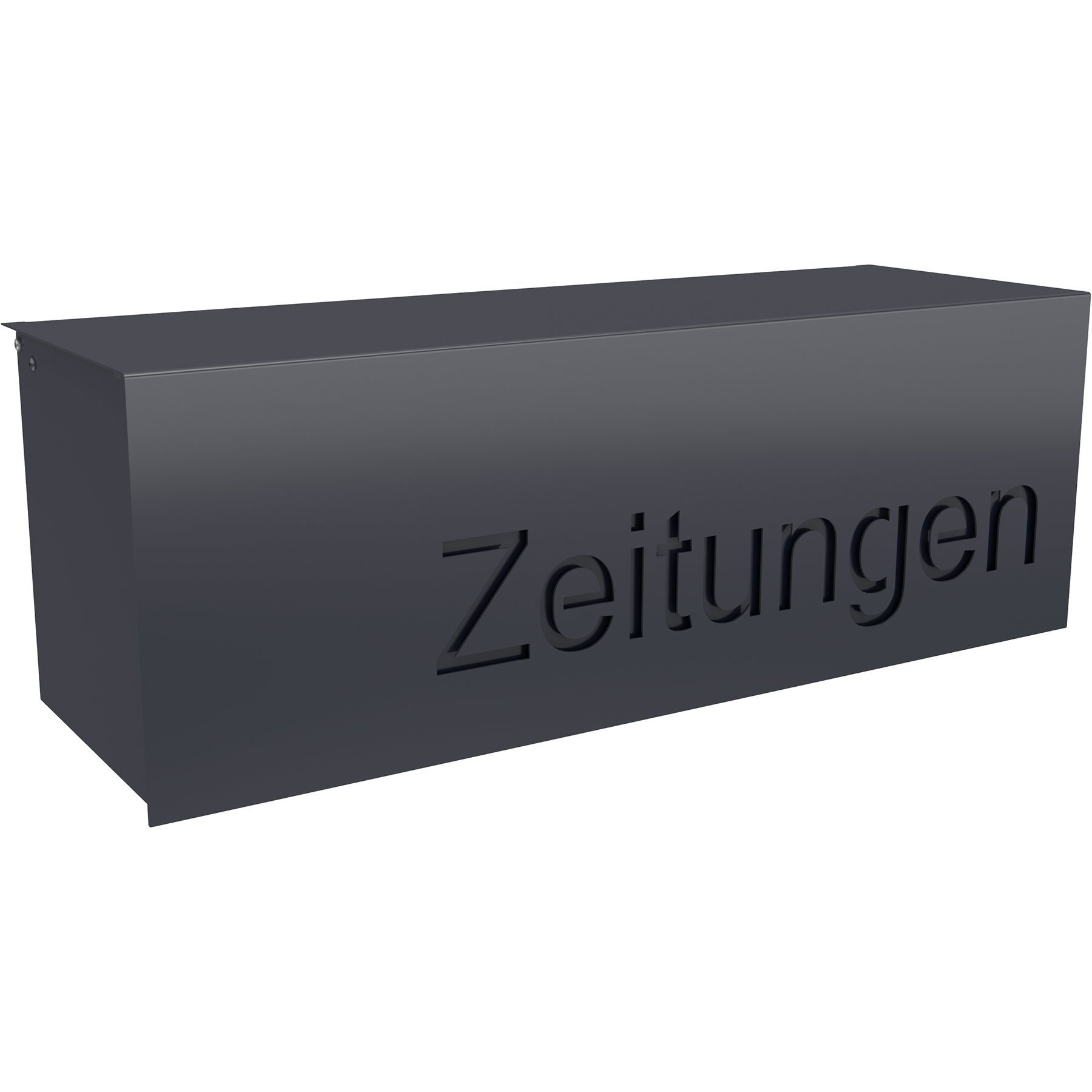 MOCAVI Briefkasten MOCAVI Zeitungsfach ZF 2b anthrazit-grau (RAL 7016) Beschriftung Zeitungen