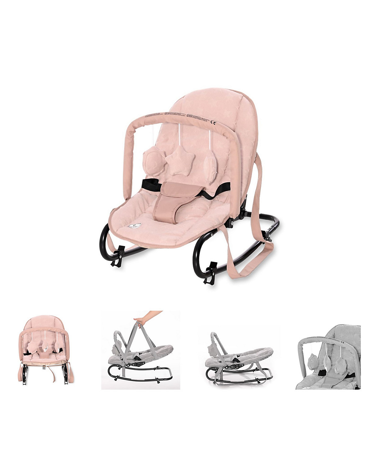 Babywippe Eliza Luxe verstellbare Rückenlehne, Spielbogen, Tragegriffe Babywippen