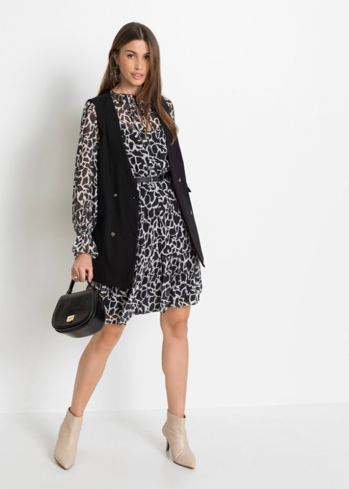 Kleid aus Chiffon mit Unterkleid, Petite