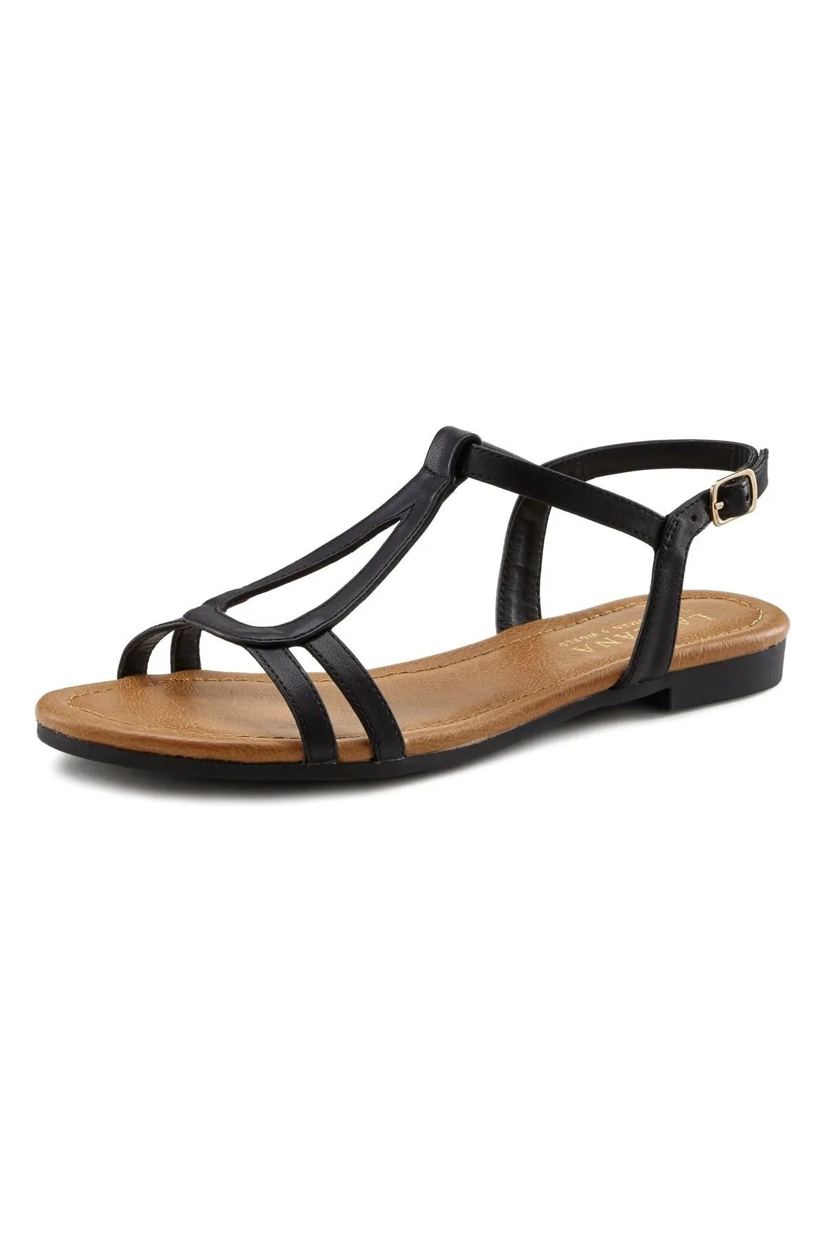 LASCANA  Sandalette - Schwarz - Flacher Absatz