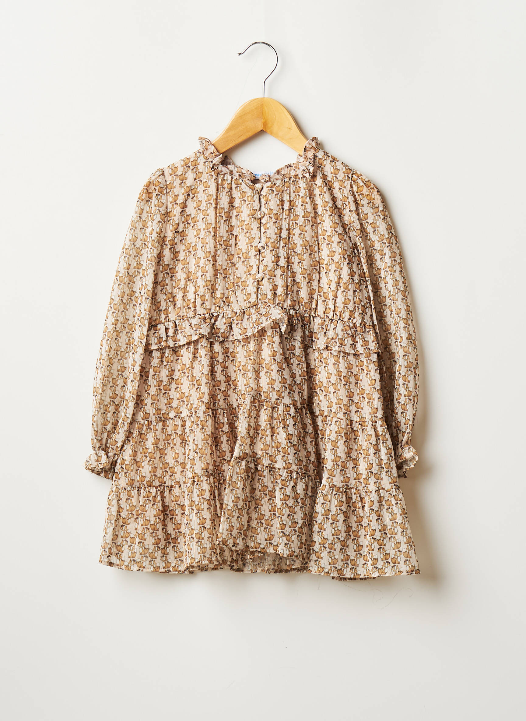 Mayoral Robes Mi Longues Fille couleur beige