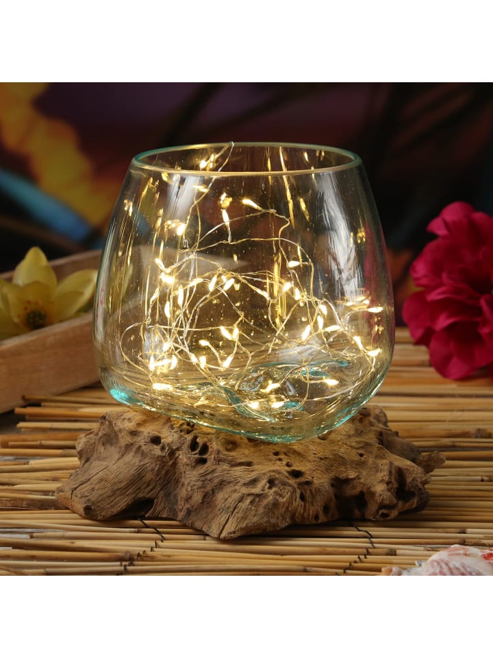MARELIDA Glasschale Dekoschale Wurzelholz Unikat D: 15cm in natur günstig kaufen onesize