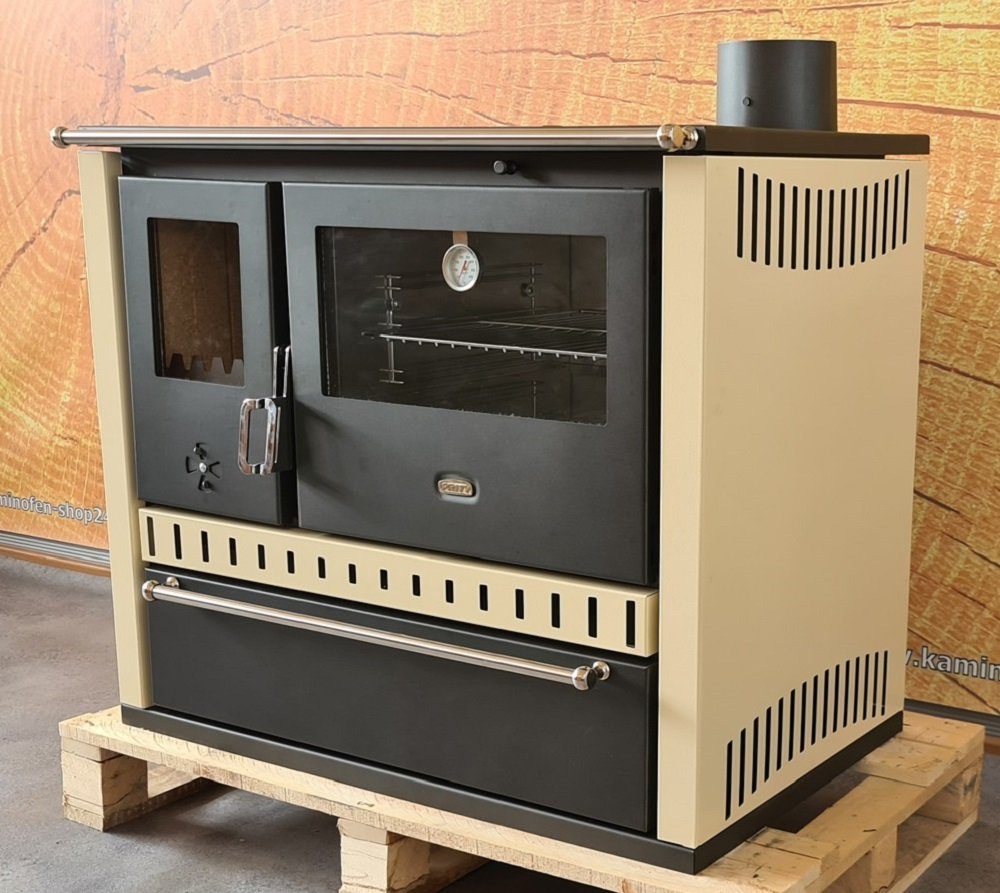 Prity Festbrennstoffherd Holzherd GT, creme, Cerankochfeld, 15,00 kW