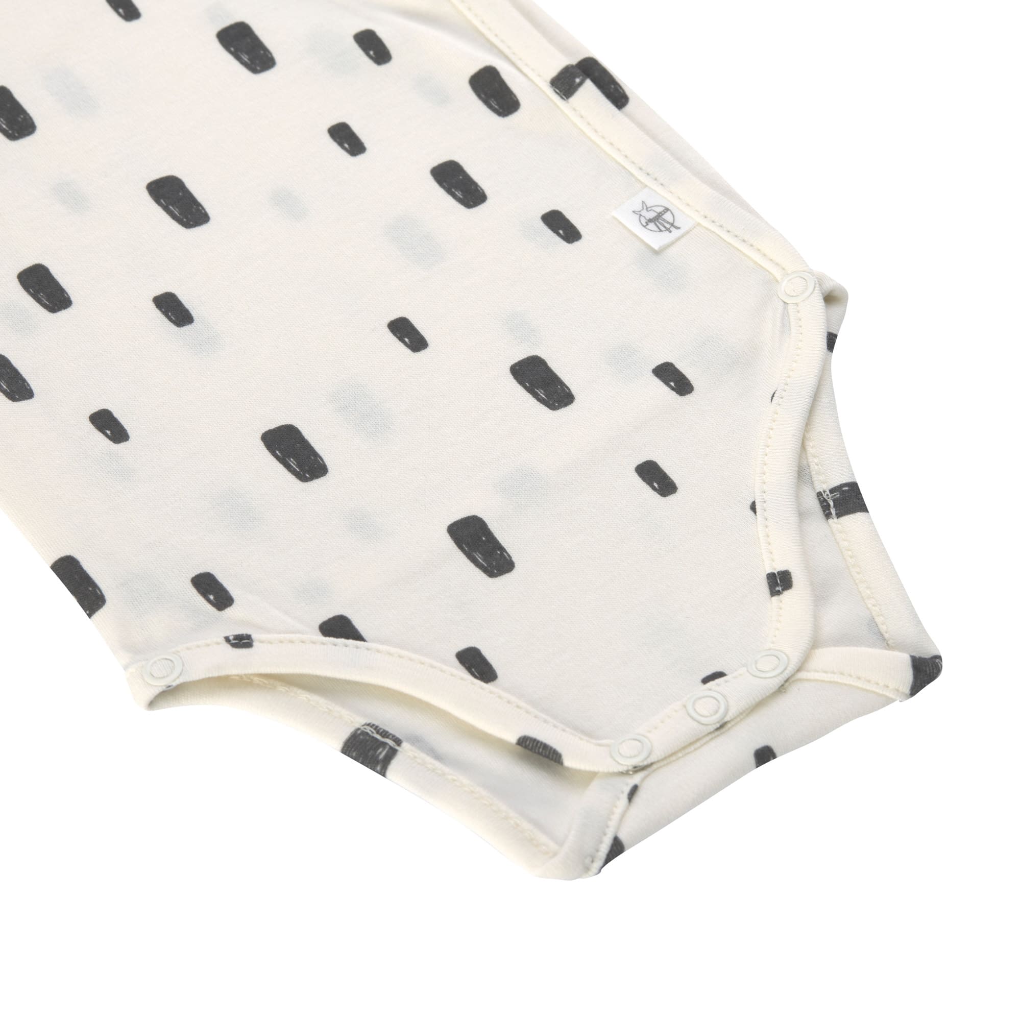 Baby Wickelbody kurzarm - Bio Baumwolle, Rechtecke, Weiß