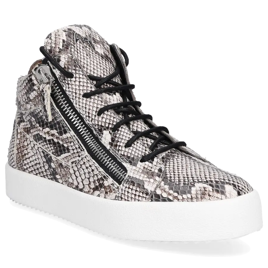 Giuseppe Zanotti - Sneaker high KRISS PHYTON Kalbsleder Logo Print beige - beige