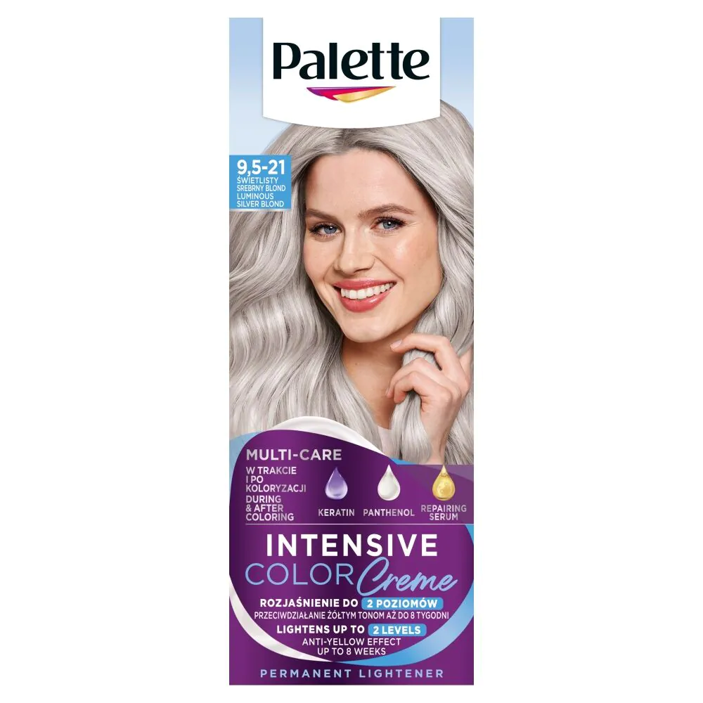 Palette Intensive Color Creme plaukų dažai, šviesiai sidabriškai blondinė, 9.5-21