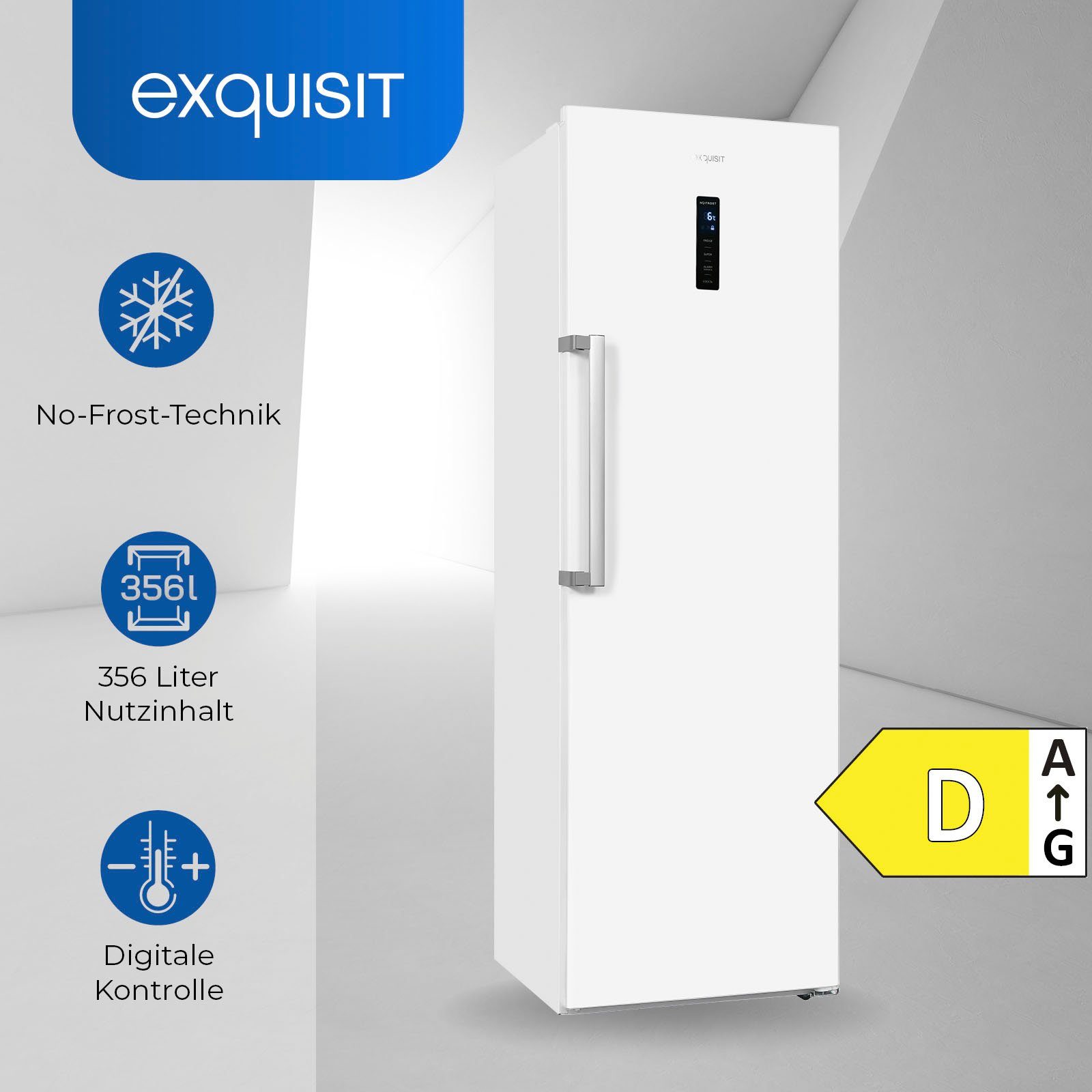 exquisit Vollraumkühlschrank KS360-V-HE-040D, 185 cm hoch, 60 cm breit