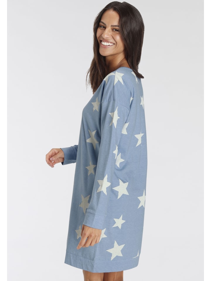 VIVANCE DREAMS Sleepshirt in hellblau gemustert günstig kaufen