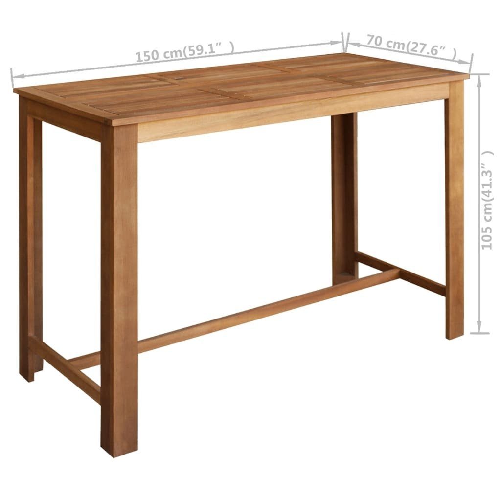 möbelando Stehtisch 295834 (LxBxH: 150x70x105 cm), aus Akazie in natur (geölt)