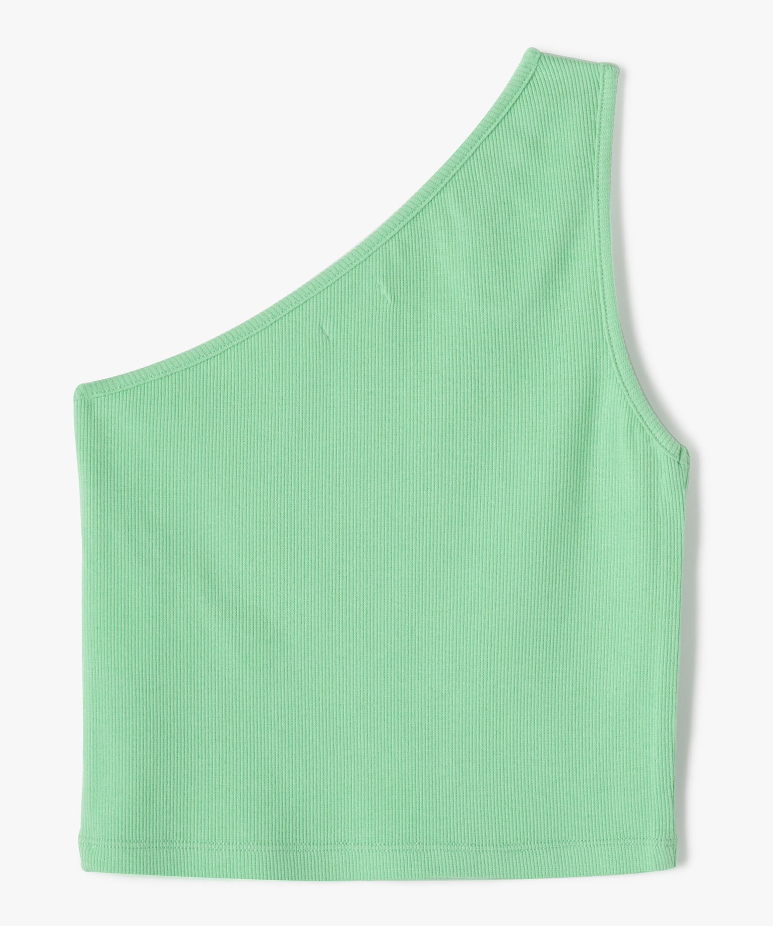 Débardeur fille coupe courte et asymétrique vert | GEMO