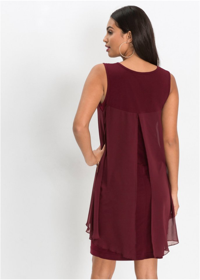 Jerseykleid mit Chiffon