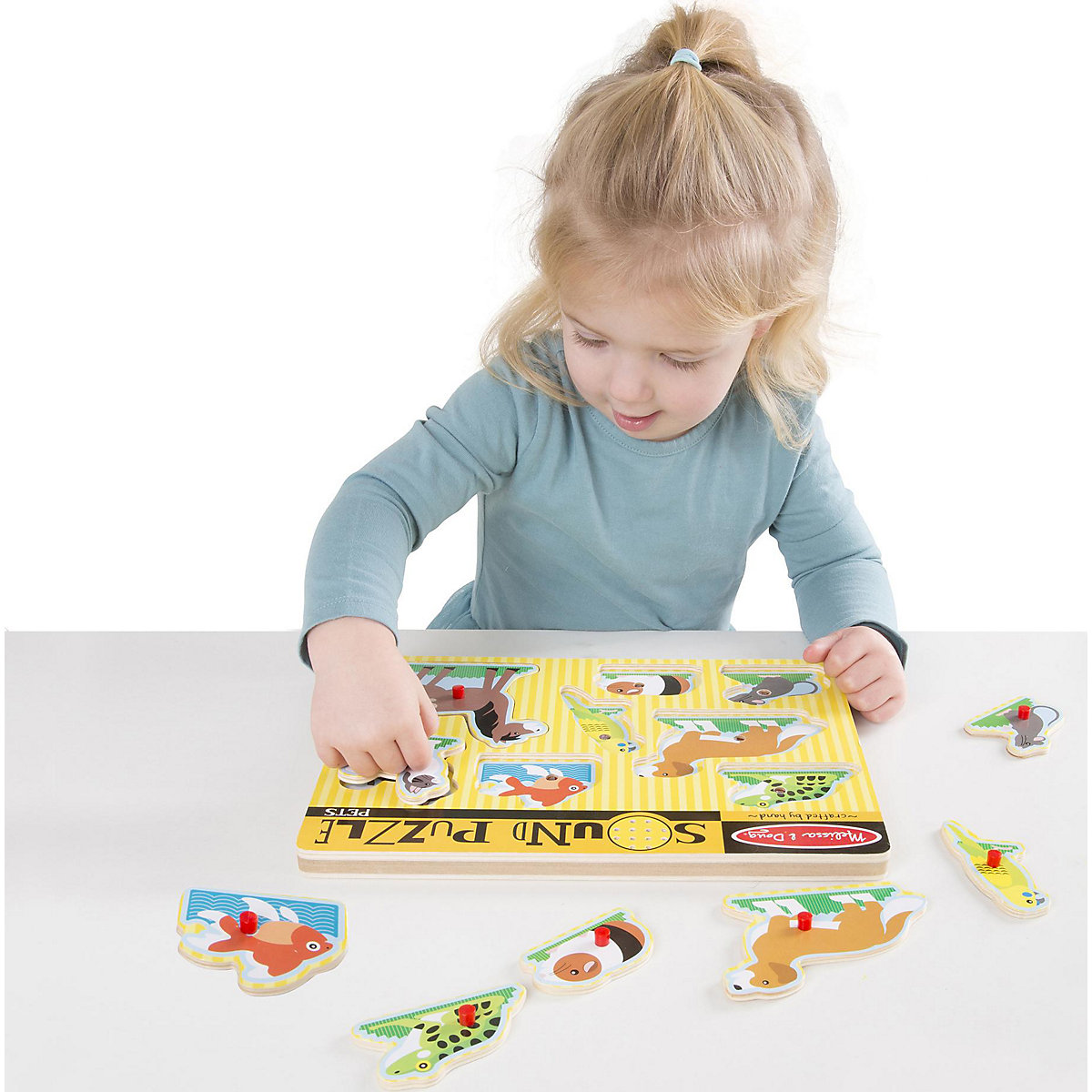 Soundpuzzle aus Holz - Haustiere