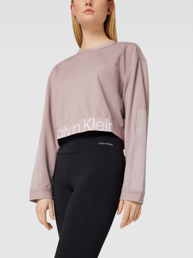 Sweatshirt mit Label-Detail in rosa