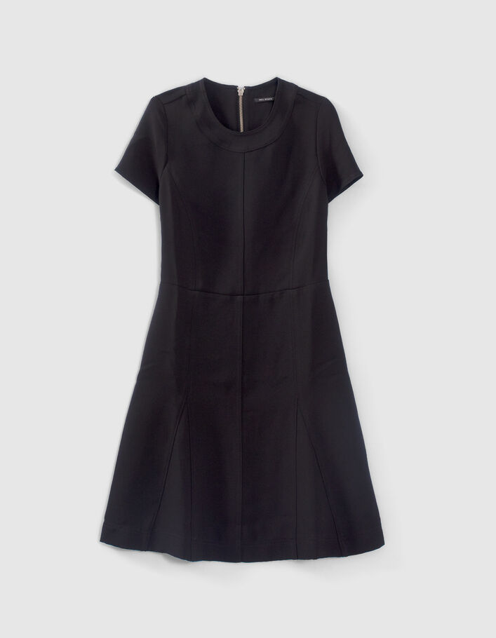 Robe noire recyclée surpiqûres ton sur ton Femme